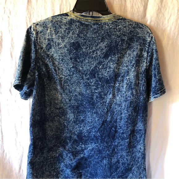 Mens American Rag denim acid wash tee shirt contrast stitching size M - Picture 4 of 7